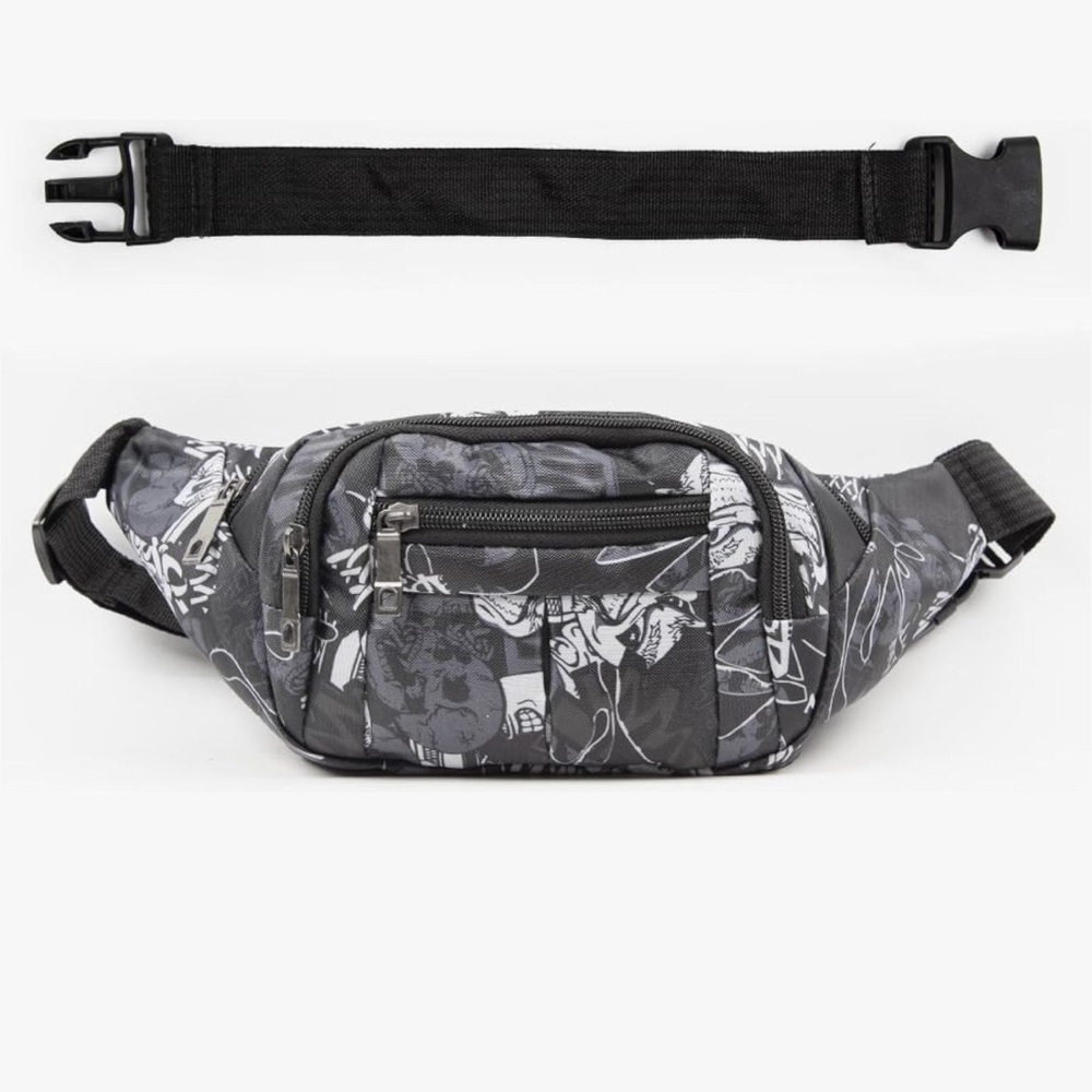 NWT Fanny pack/ crossbody  black and white men or women graffiti design